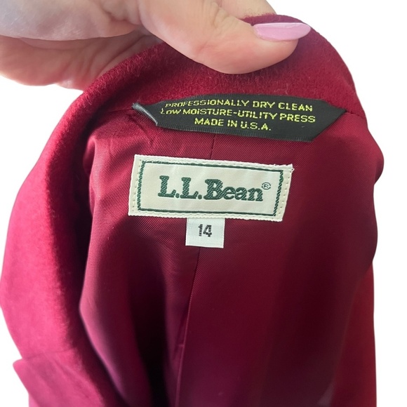 Vintage LL Bean Red Wool & Cashmere Blazer Size 14 - Picture 2 of 5